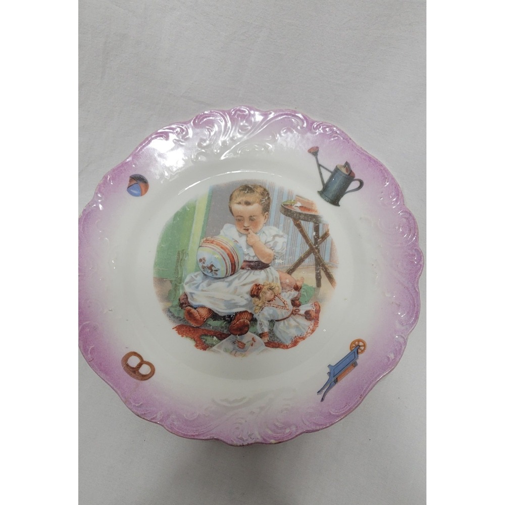 Antique Porcelain  Collector Childs Plate  from 1890-1920